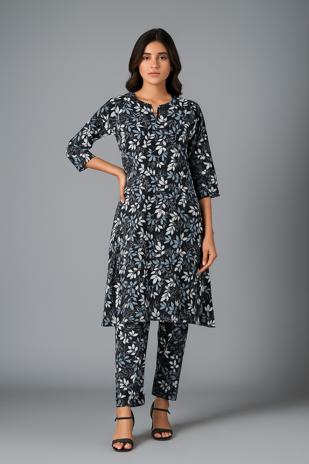 Black Aura 2 PCs Unstitched Suit