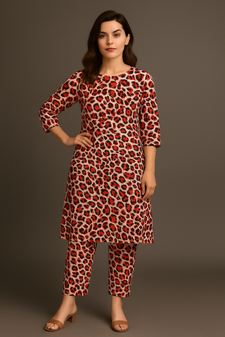 Leopard Print  2 Pcs unstiched